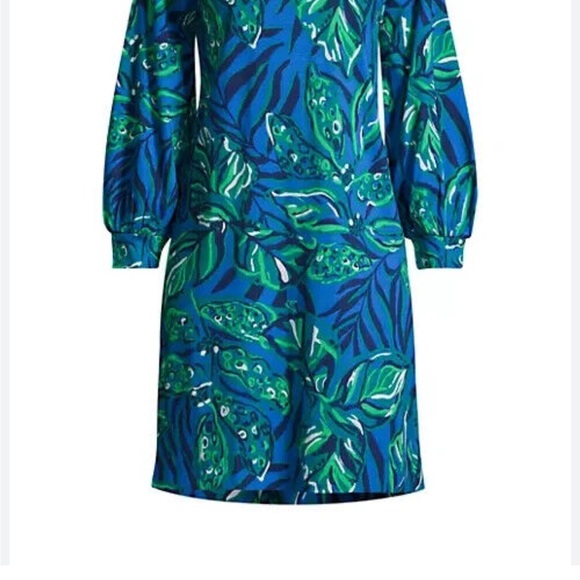 •LILLY PULITZER• Elianna 3/4 Sleeve T-Shirt Dress in Indigo Breeze Shady Gators - Picture 2 of 7